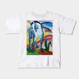 Blue horse art print by Franz Marc. Kids T-Shirt